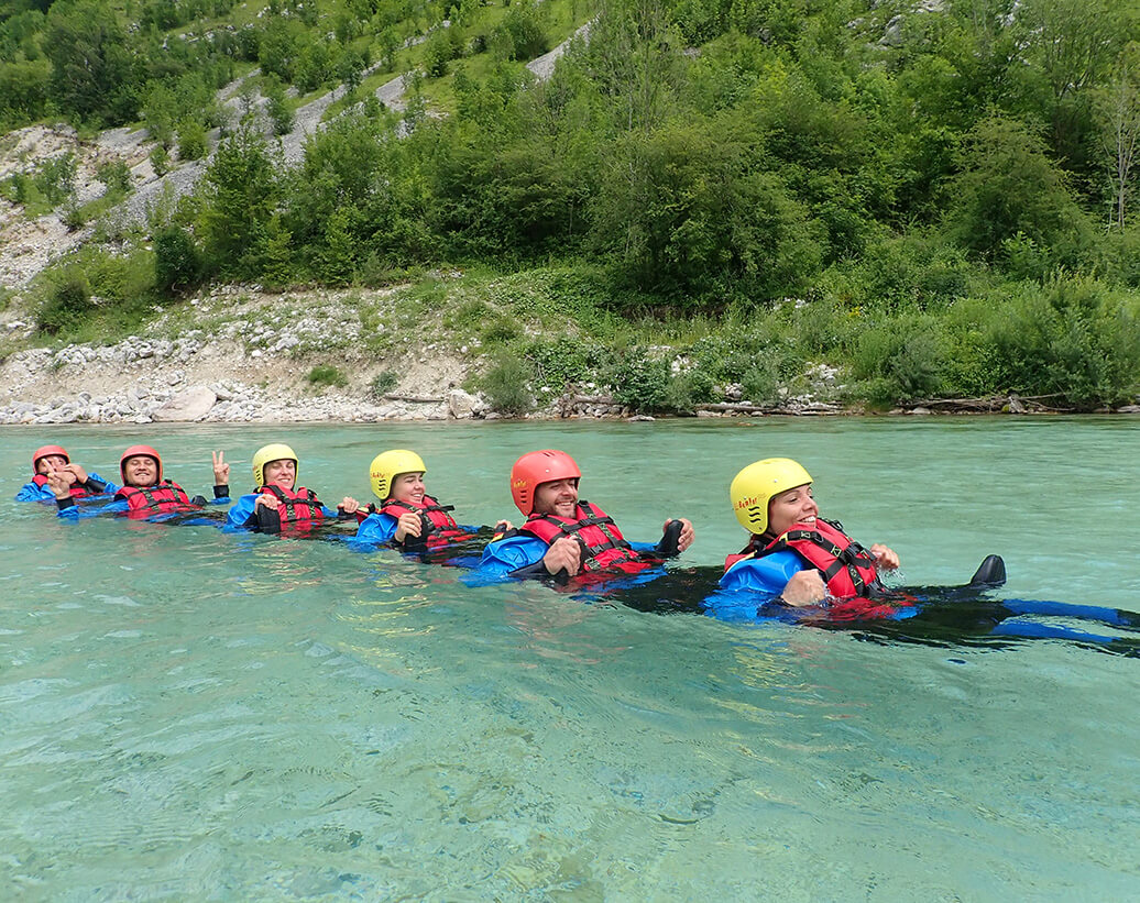 Corporate rafting, team building whitewater rafting, Soča river, Bovec, Slovenia
