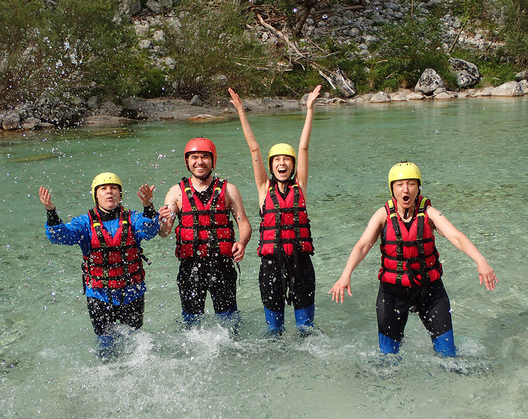 Corporate rafting, team building whitewater rafting, Soča river, Bovec, Slovenia