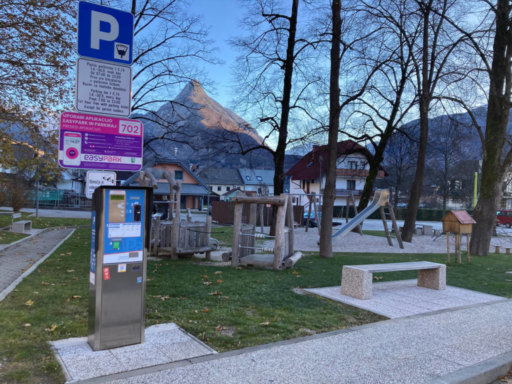 Parking ticket machine in Bovec 